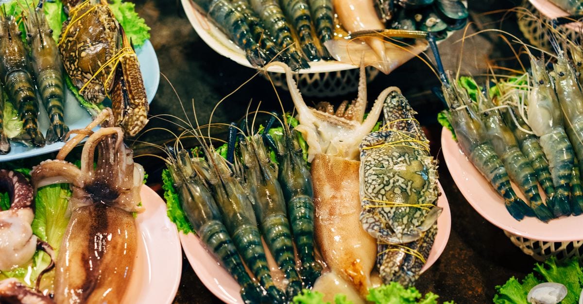 A plate of Adriatic fish and shellfish on a konoba table