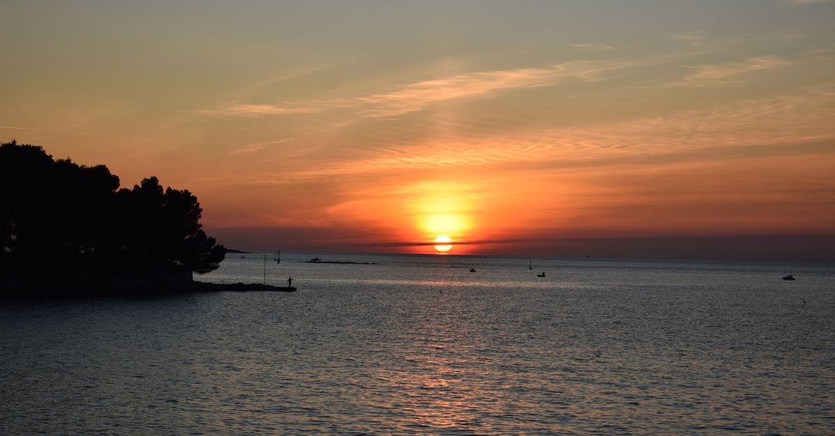 Sunset over the Adriatic coast near Pula